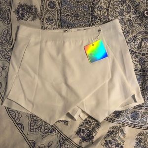 missguided white wrap detail skort